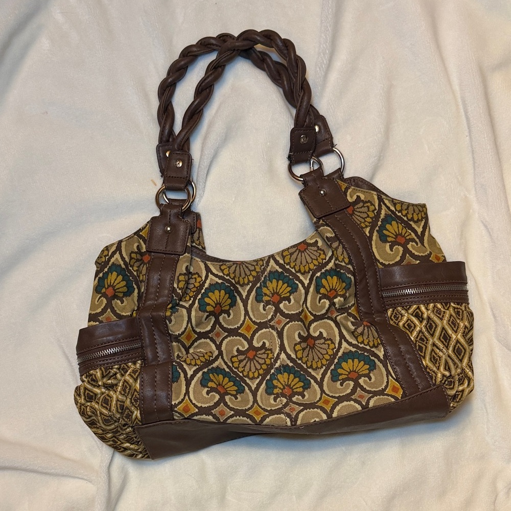 Vintage Relic Brown and Yellow Floral Shoulder Bag - Picture 3 of 7